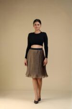Bronze Braid Pleated Skirt