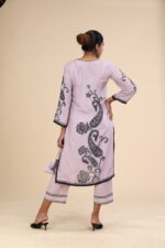 Russian silk black floral printed kurthi - Image 5