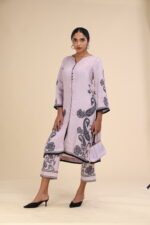 Russian silk black floral printed kurthi - Image 2