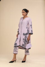 Russian silk black floral printed kurthi - Image 3