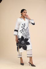 Russian Silk Pakistani Kurthi Set Oversized Floral Print - Image 3