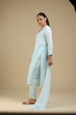 Mint Self Thread Worked Sequenced Russian Silk Pakistani Salwar Suit Set