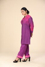 Pink N Purple Shaded Kurthi Set - Image 2