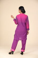 Pink N Purple Shaded Kurthi Set - Image 3