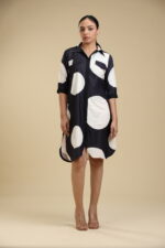 Twill Fabric Colossal Polka Shirt Dress - Image 3